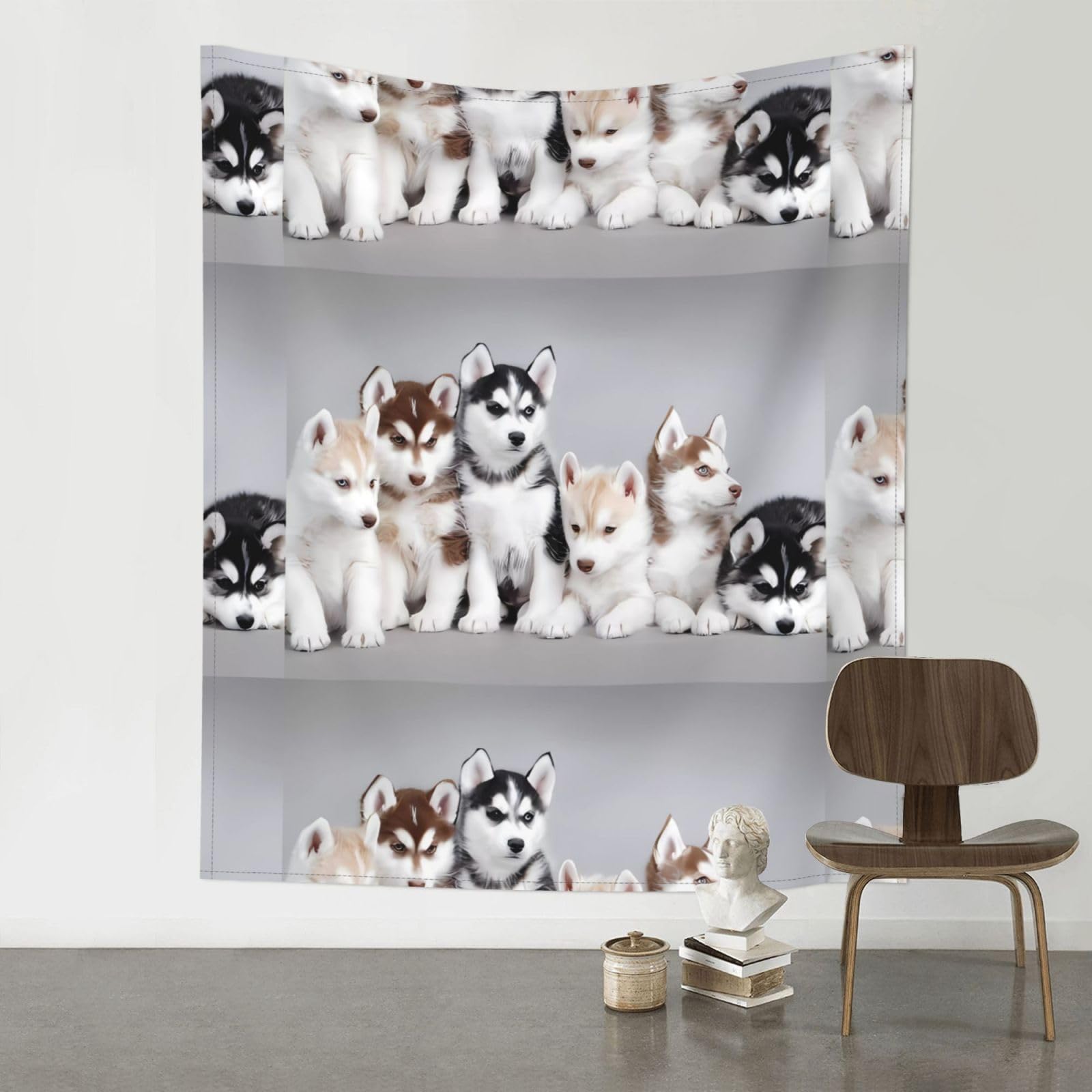 YYHHAOFA Dogs Prints 60x51in Wall Tapestry Boho Chic Dorm Decor & Beach Throw Blanket