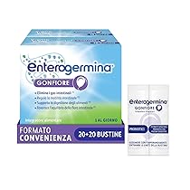 Enterogermina Gonfiore, Fermenti Lattici Probiotici, Prebiotici per Adulti – Integratori con Enzimi Digestivi ed Estratti Vegetali contro Pancia Gonfia e Gonfiore Addominale (40 Bustine )