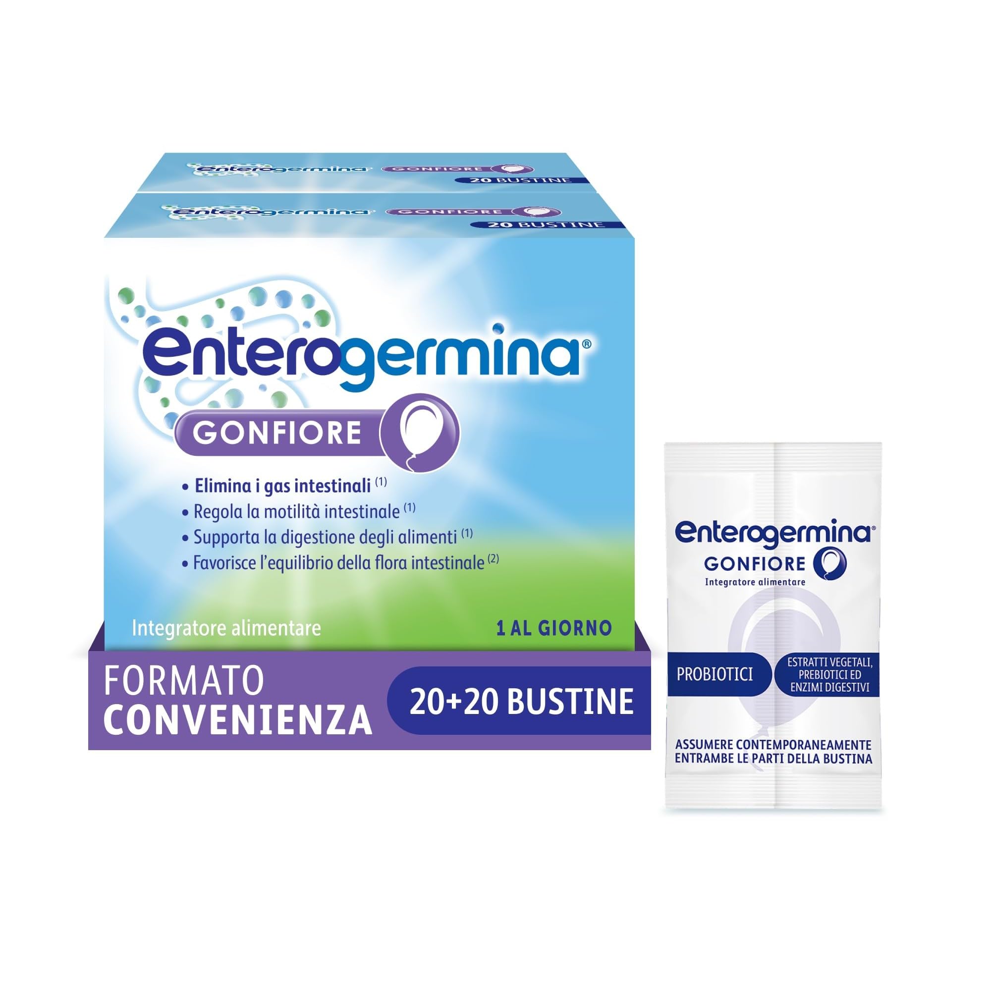 Enterogermina Gonfiore, Fermenti Lattici Probiotici, Prebiotici per Adulti - Int
