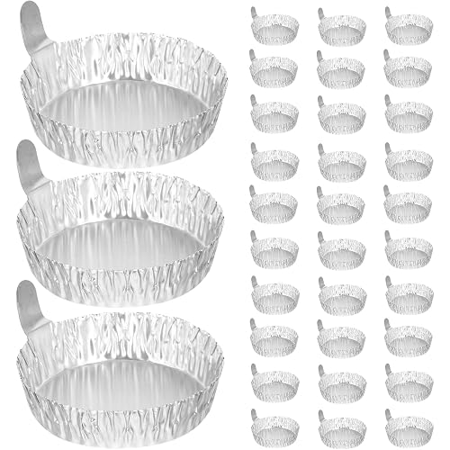 HOMSFOU Aluminum Foil Weighing Dishes 50 Pcs 2.36X2.36X0.70In Disposable Lab Sample Weighing Trays Lightweight Foil Pans for Powder Liquid Measurement Scientific Research