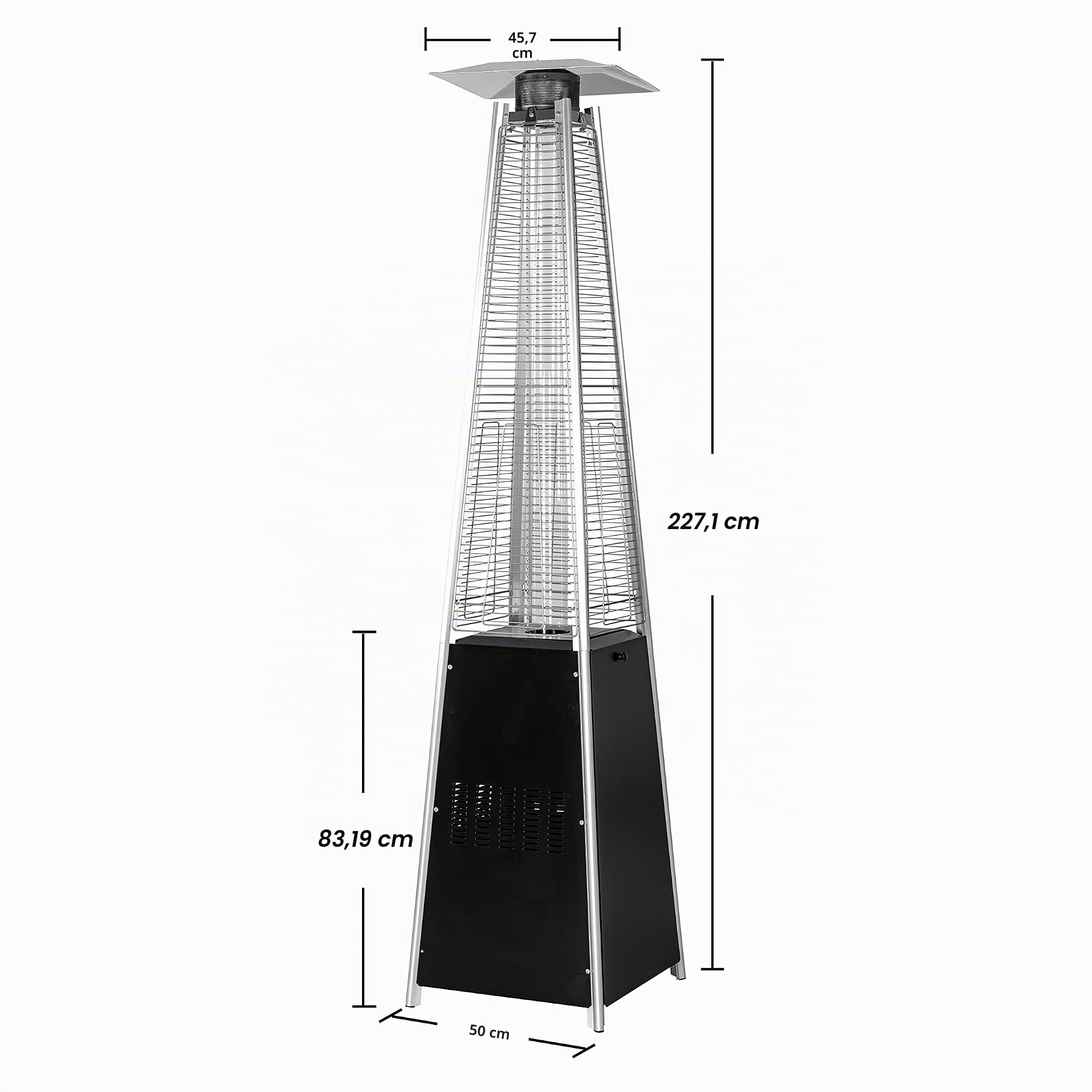 Nuu Garden 48.000 BTU - Stufa a propano per esterni, con tubo di vetro, colore: nero