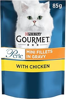 Gourmet Mini Fillets in Gravy Chicken Wet Food Pouch for Adult Cat, 26 x 85 g