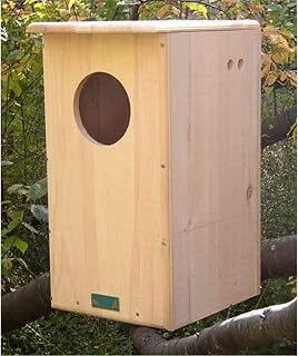 Barred Owl House – Large Nesting Box with Pre-Drilled Panels & Mounting Hardware – 1" Eastern White Pine, Easy-Clean Side Panel – 25" H x 14.25" W x 19" D – Made in USA