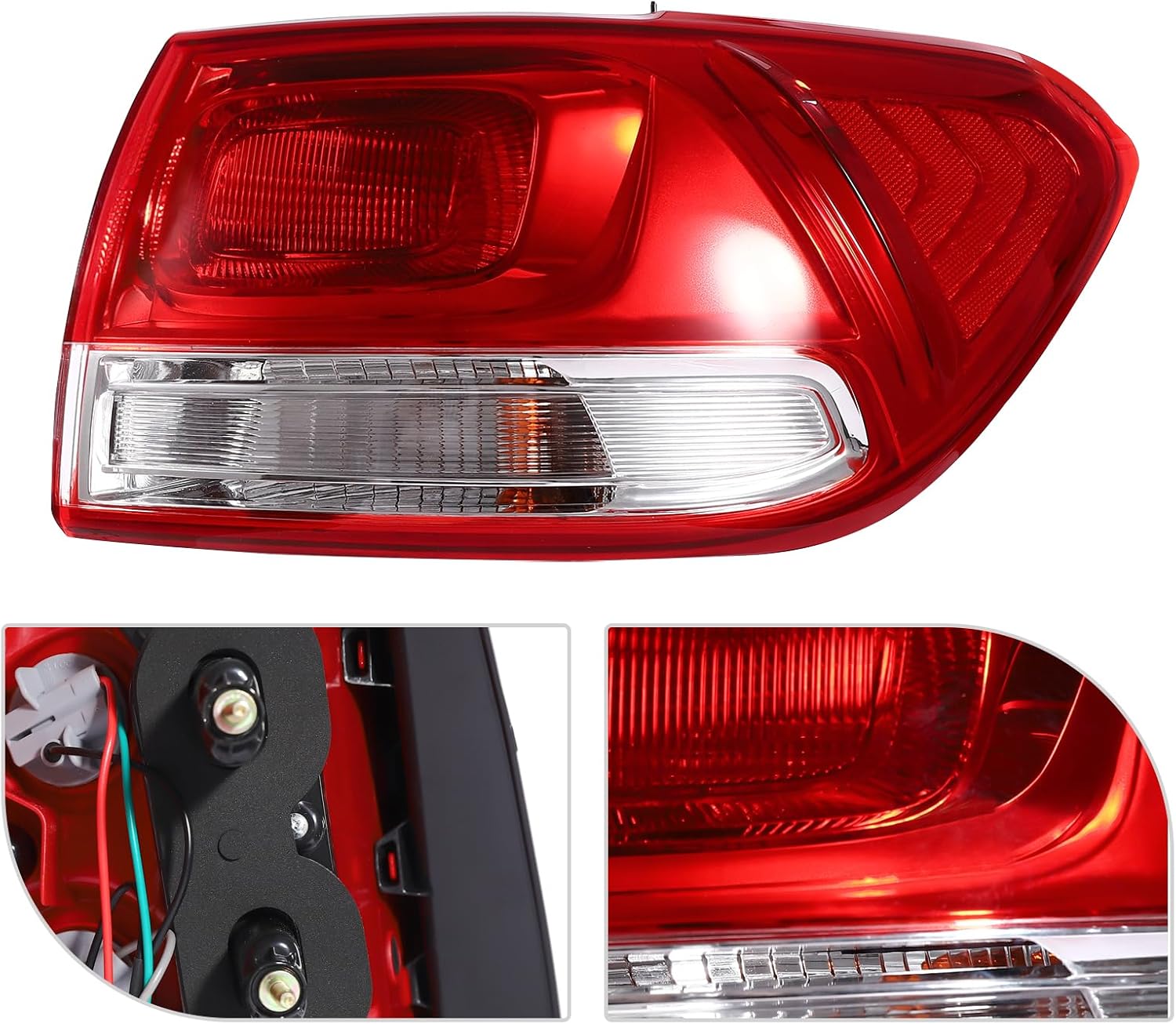 Taillight Assembly, Fit for KIA Sorento 2016-2018 Halogen Rear Outer Tail Light, OE/OEM Part Number: 92402C6000, 92401C6000 Rear Tail Lamp Direct Replacement (Right Passenger Side)