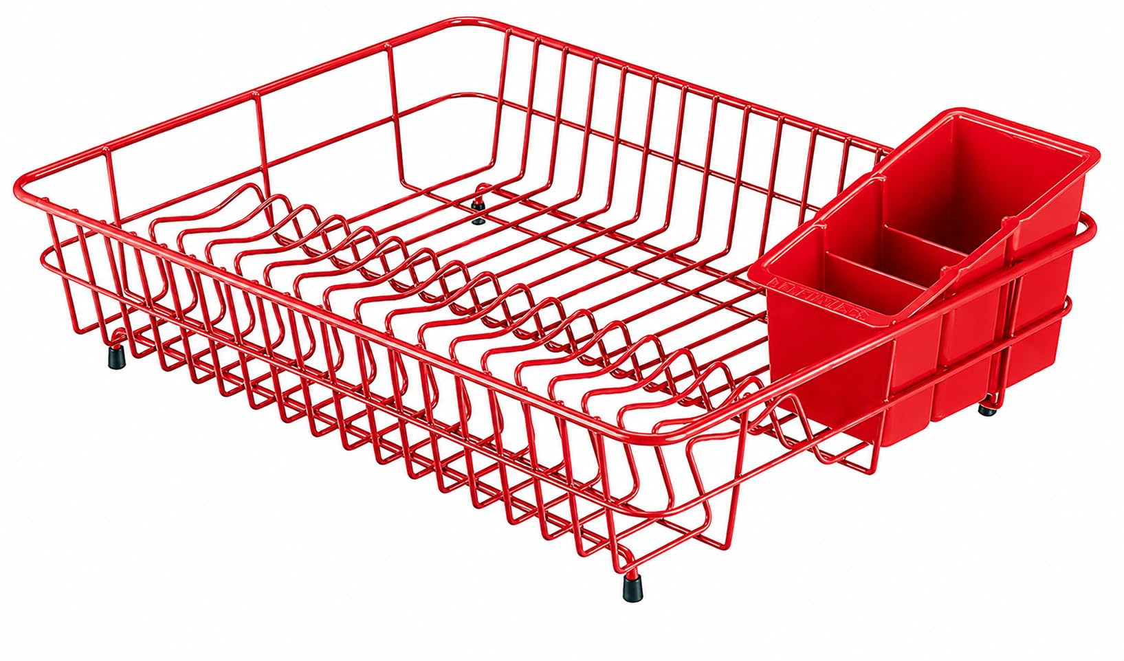 Delfinware Plastic Coated Large Rectangular Dish Sink Drainer Red 2100RD