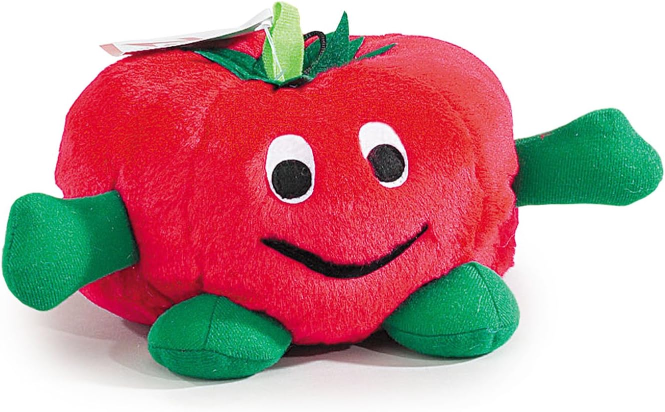 Zanies Giggling Veggie Dog Toys, 4" Tomato