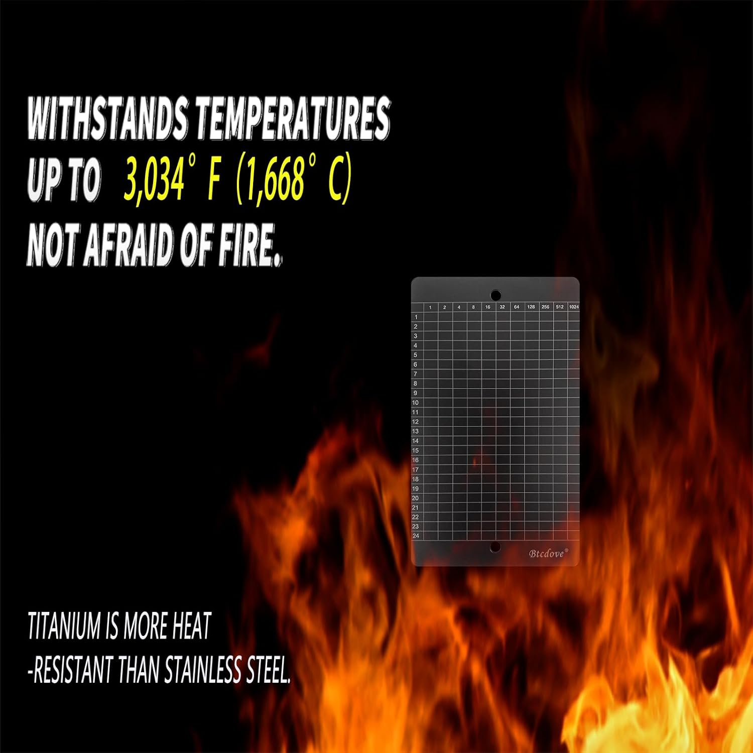 Titanium Seed Phrase Storage – BIP39 Binary Crypto Backup Plate with 2 Glass Breaker Pens, Transparent Recovery Card, Word Index Booklet, Anti-Tamper Seals & Lock Screws – Cold Wallet for Bitcoin