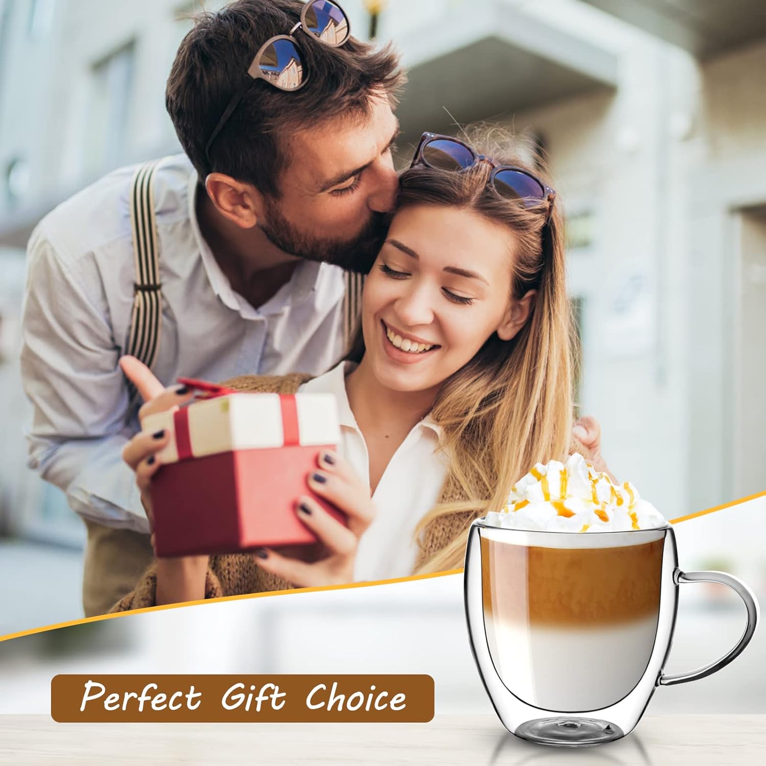 Dyserbuy 4 Pack Double Walled Glass Mug, Cappuccino Drinking Cups, Insulated Glass Coffee Cup with Handle, Perfect for Cappuccino, Latte, Espresso, Tea, Juice, Beverage (250ml/ 8.5oz) 7 71vSOdLHg5L. AC SL1500