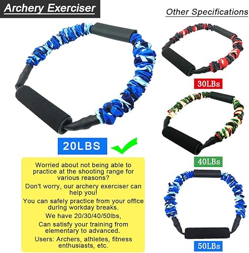 Miniatura 16 de FOSER Banda de tiro con arco abierto Entrenador de resistencia de brazo Entrenamiento de fuerza de brazo Tensor de entrenamiento de arco Máquina