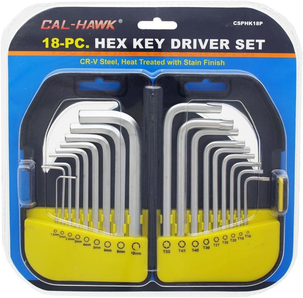 Cal Hawk Tools CSPHK18P Hex Key Driver Set
