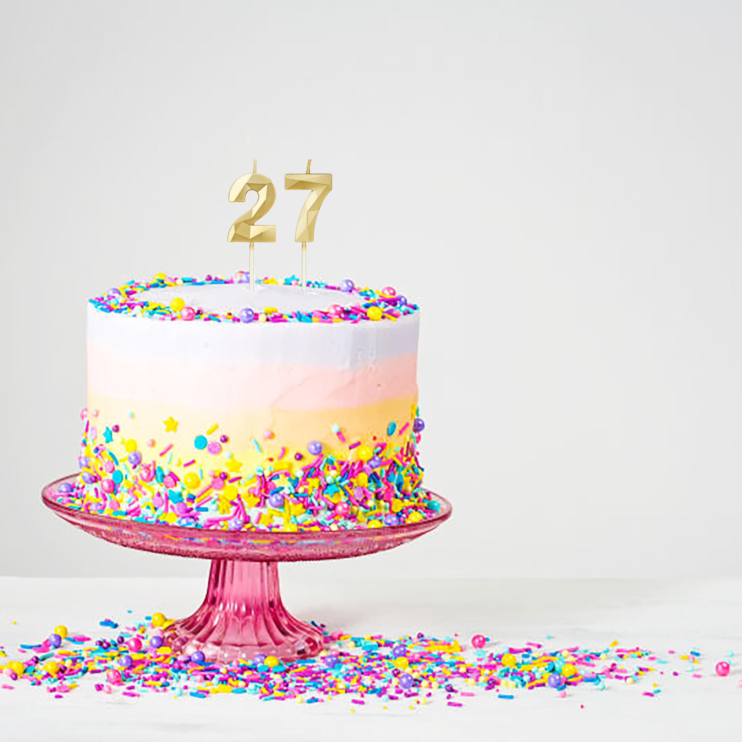 Bougie Rose Pour 27e Anniversaire - Numéro 27 Ans