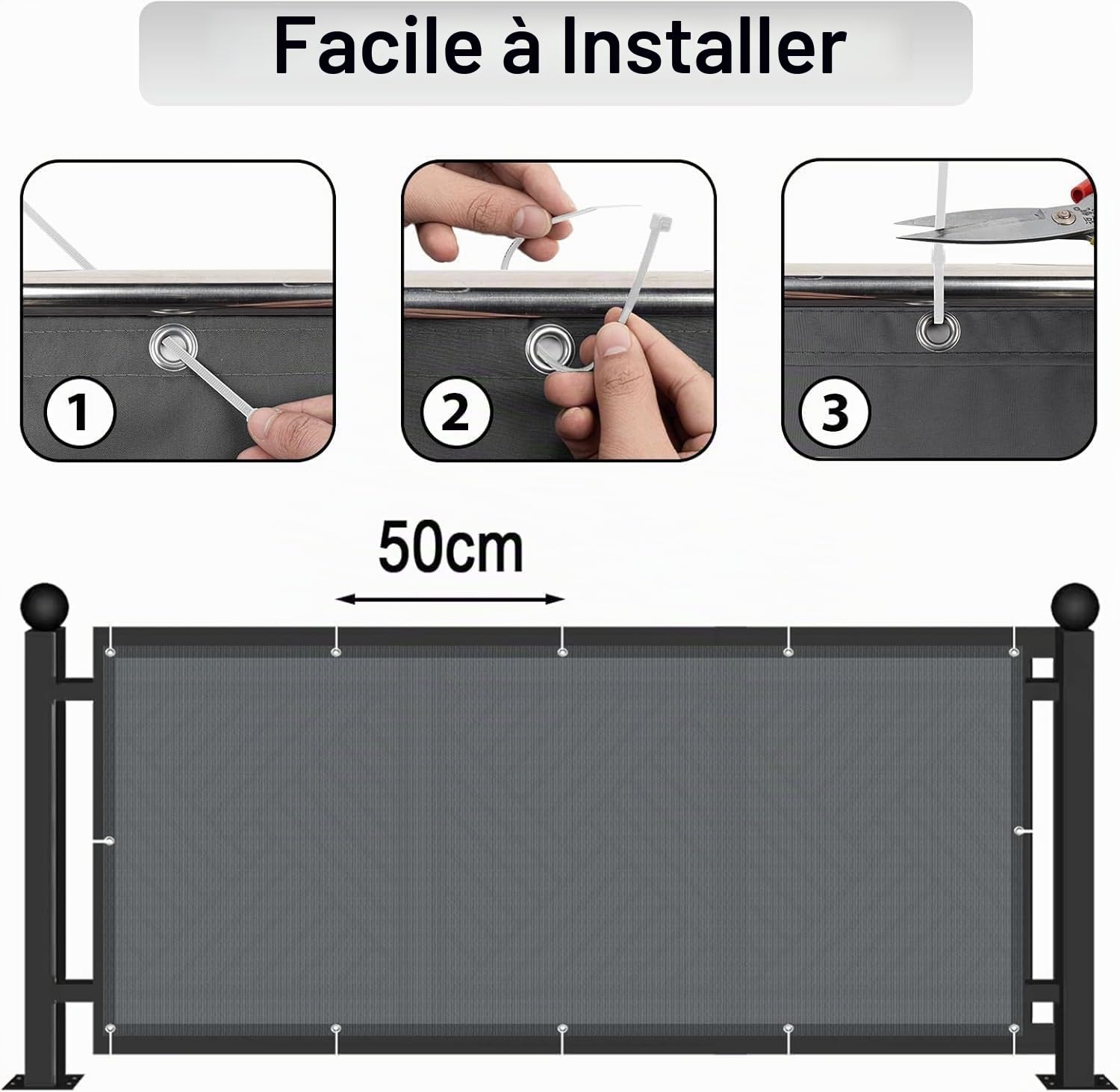 Voile d'Ombrage Étanche 2x5M Voiles Ombrages Rectangulaire,Toile Ombrage Imperméable, Voiles D'ombrage pour Patio Pergola Jardin ExterieurGris Foncé