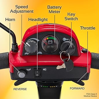 Rascal Conquest 4-Wheel Heavy-Duty Outdoor Mobility Scooter, Long-Range Battery-Powered Electric Travel, 350lb Capacity, Battery Included