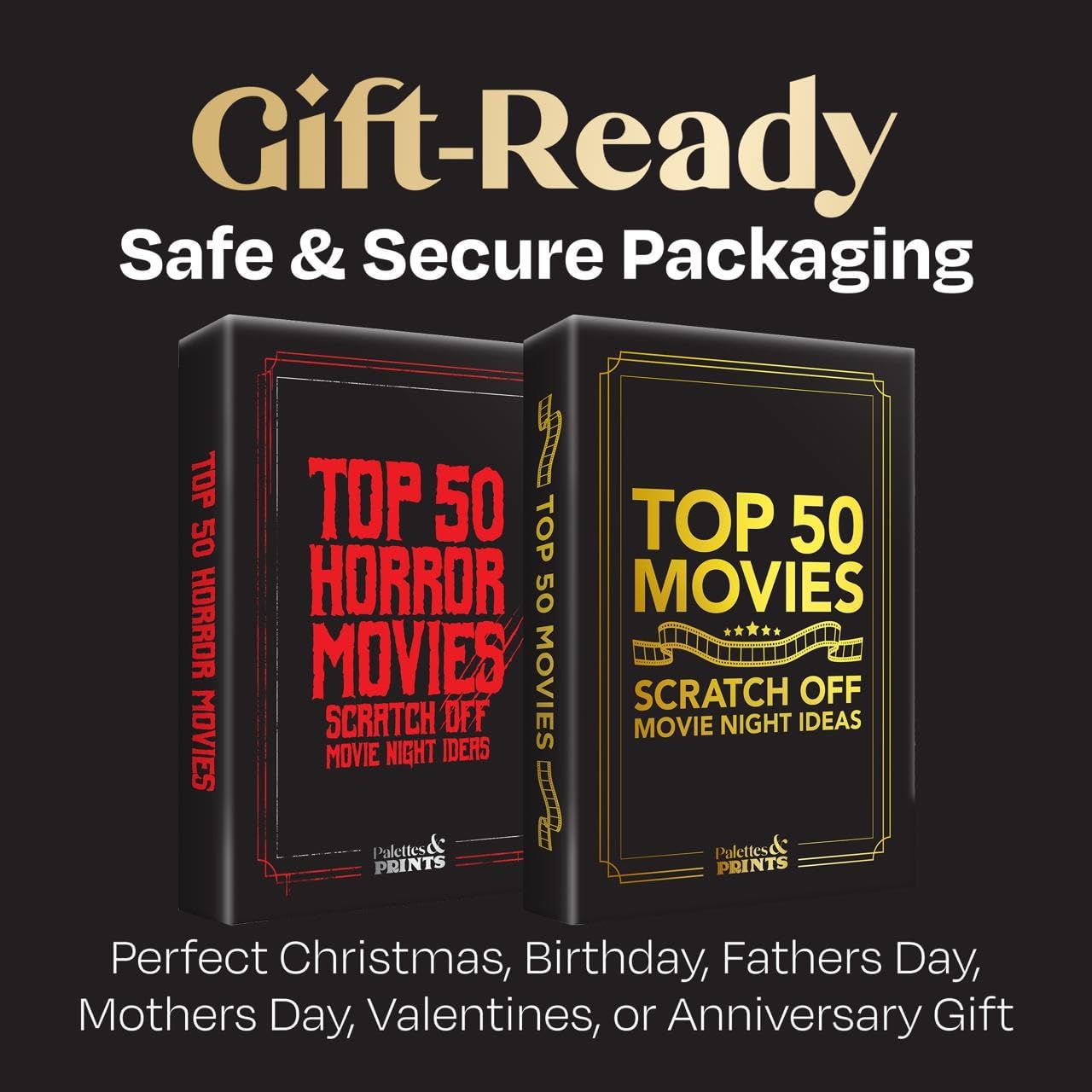 Premium Movie Night Scratch Off Cards – Gifts for Movie Lovers – End Movie Night Indecision With Movies From Top Databases – Stunning Illustrations - Husband Boyfriend Gift - Couples Gift Ideas