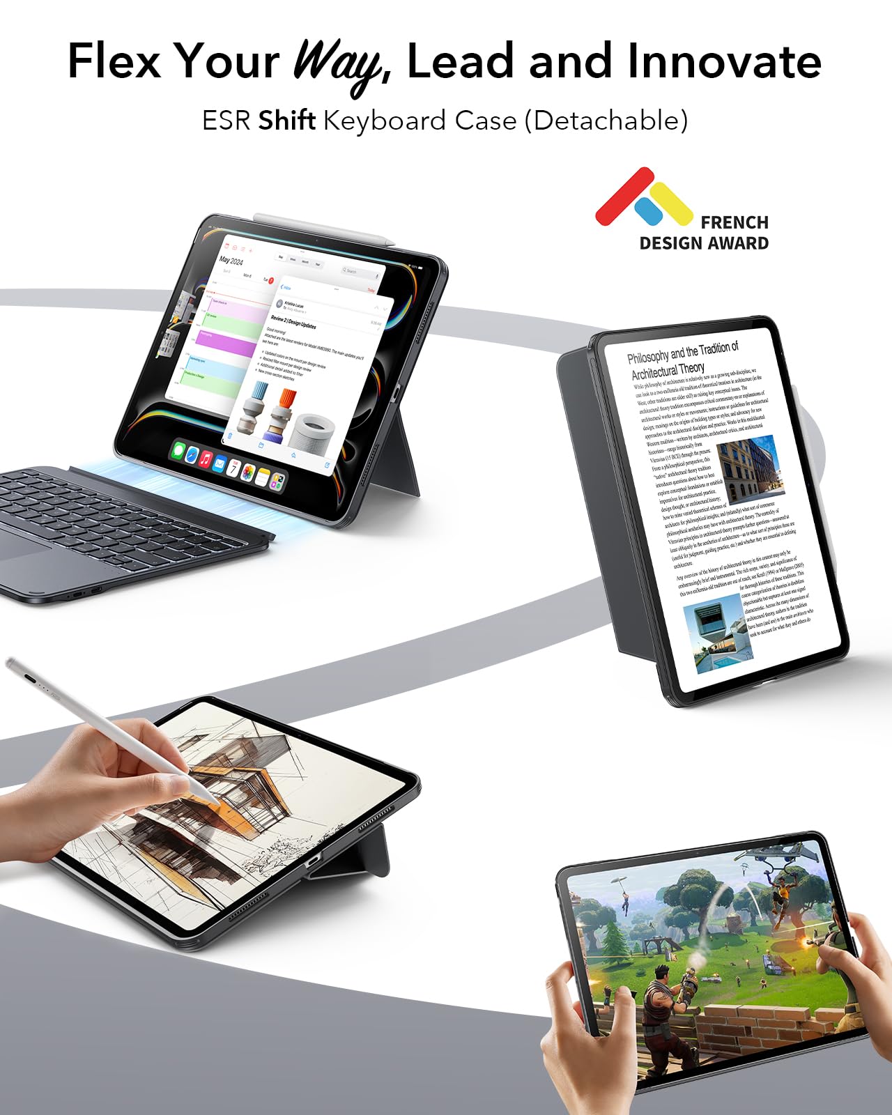 Amazon.com: ESR for iPad Air 13 Inch Case Keyboard M4/M3/M2 (2026