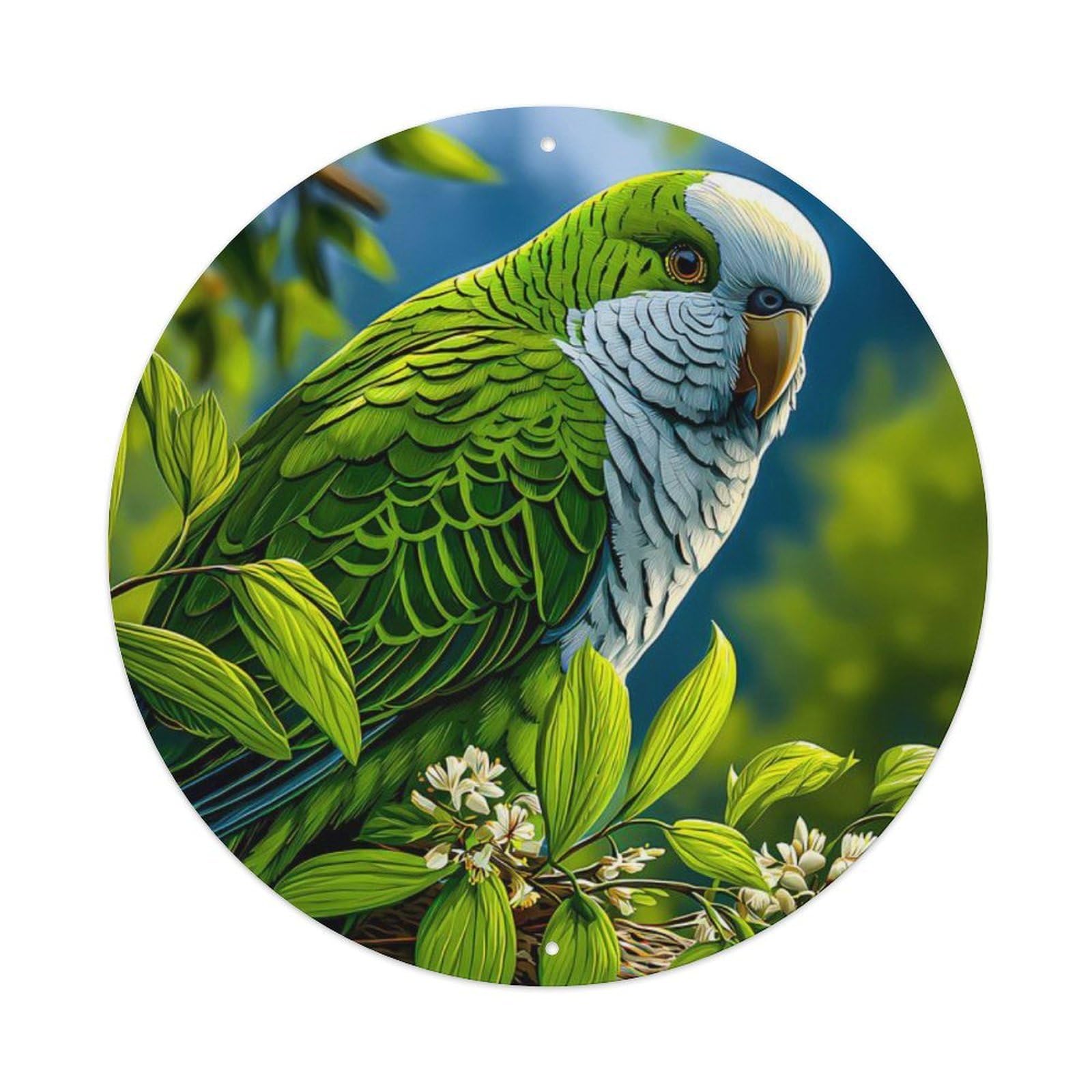 Animal Cockatoo Forest Bird Wildlife Nature Illustration Vintage Metal Tin Sign Plaque Wall Decor for Cafe, Club Bar, Office, Garden Metal Poster 8x8Inch