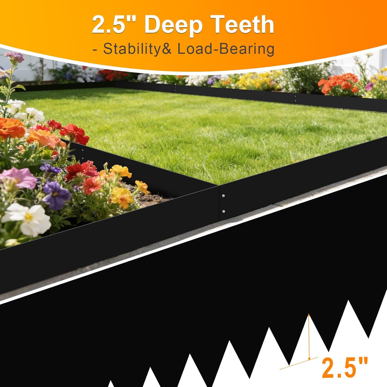 Metal Landscape Edging (6 Pack) - 40" L x 8" H, Galvanized Steel Garden Edging Border with Screws, Hammer in Landscape Edging for Yard & Pathway