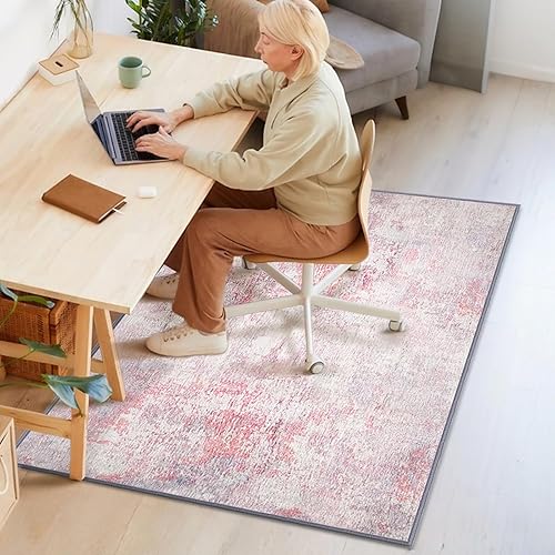 Miniatura 7 de Tapete para silla de oficina para suelo de madera dura, tapete para silla de escritorio de 35 x 47 pulgadas, alfombras de oficina antideslizantes