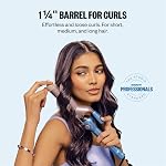 Babyliss Pro BABNT125S Professional Nano Titanium Spring Curling Iron, 1 1/4 Inches | Nano Titanium Sol-Gel barrel for shoulder-length to long hair, Classic Curls and Loose Waves, Blue/Silver, BNT125S