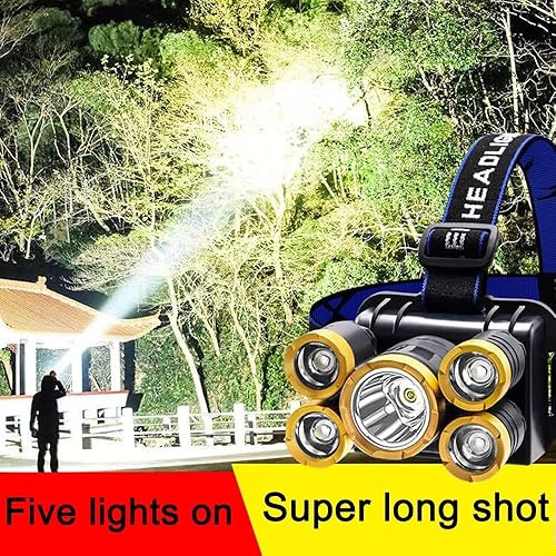 Miniatura 4 de Faros delanteros ultra brillantes de 10000 lúmenes, impermeable, linterna LED, linterna de trabajo, recargable, 4 modos, lámpara de cabeza para