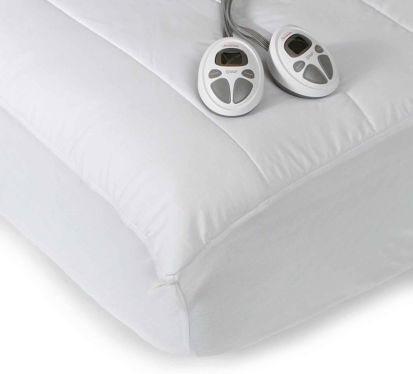 SunbeamImperial King Heated Mattress Pad, 140-Thread-Count Poly/Cotton, White