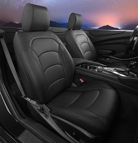 Miniatura 13 de Funda de asiento para Camaro Convertible LT LS RS SS 2016-2024 6ª generación (asientos estándar), fundas de asiento de piel sintética de ajuste