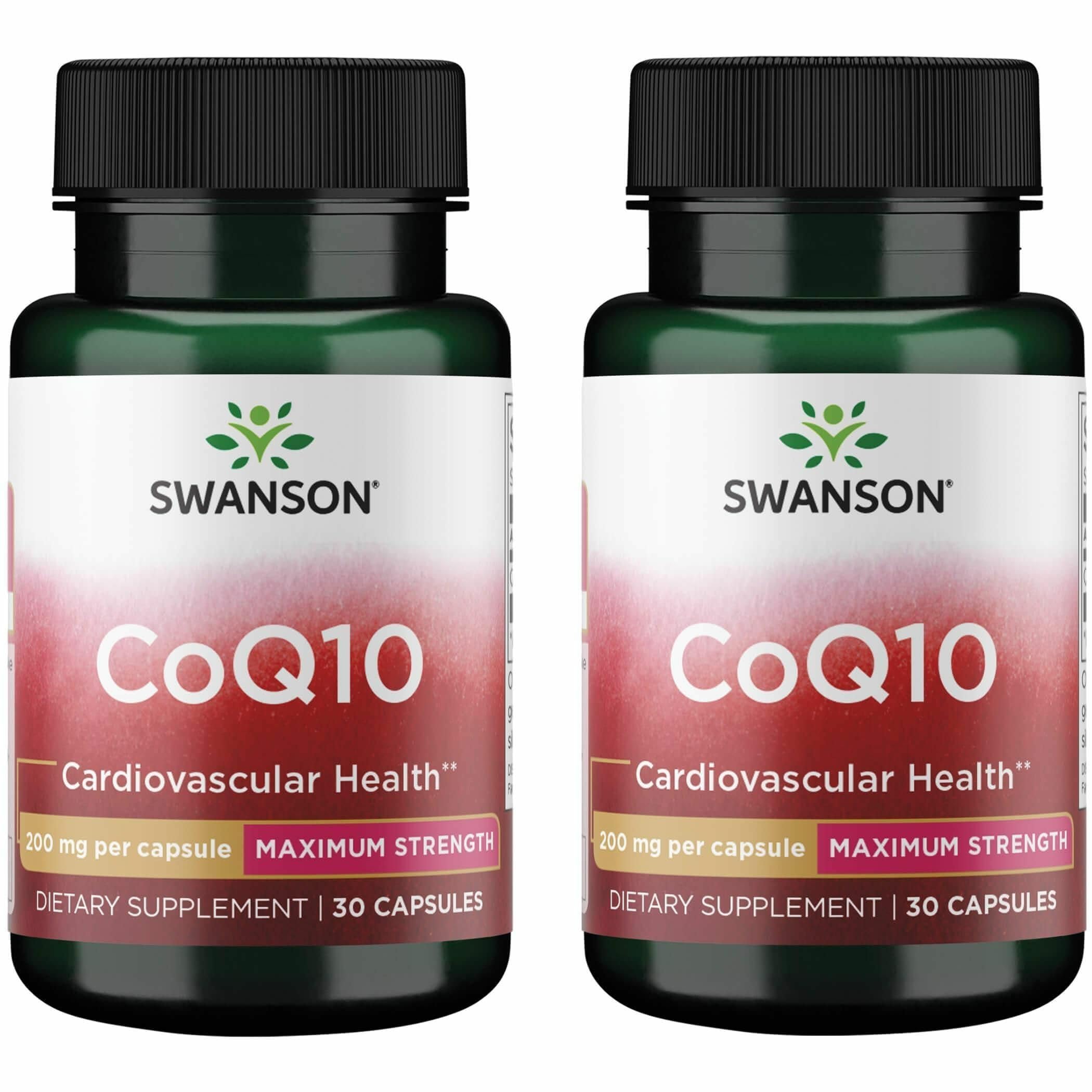 Swanson CoQ10 Heart Health Supplement, 200 mg, 30 Capsules, 2 Pack 30 Capsules (2 Pack)