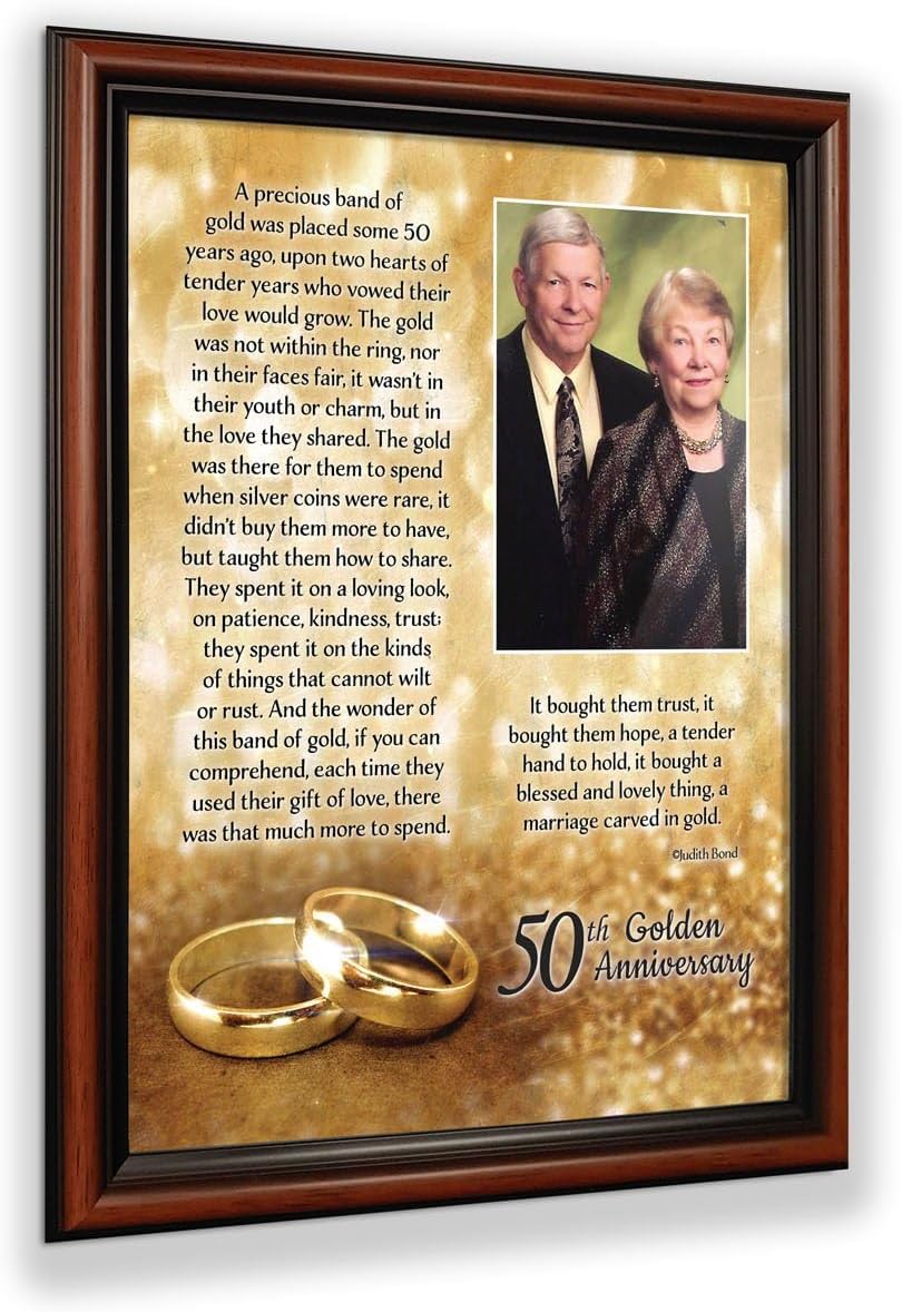 Crossroads Home Décor 50th Anniversary Picture Frame, Golden Anniversary 50 Year Gifts, 50th Anniversary Present for Couples, 5020W