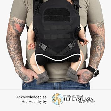 Tactical Baby Gear Daypack Diaper Bag + Tactical Baby Carrier Bundle Military-Grade, MOLLE Compatible, Water-Resistant, Ergonomic Baby Carrier for Infants & Toddlers (Black)