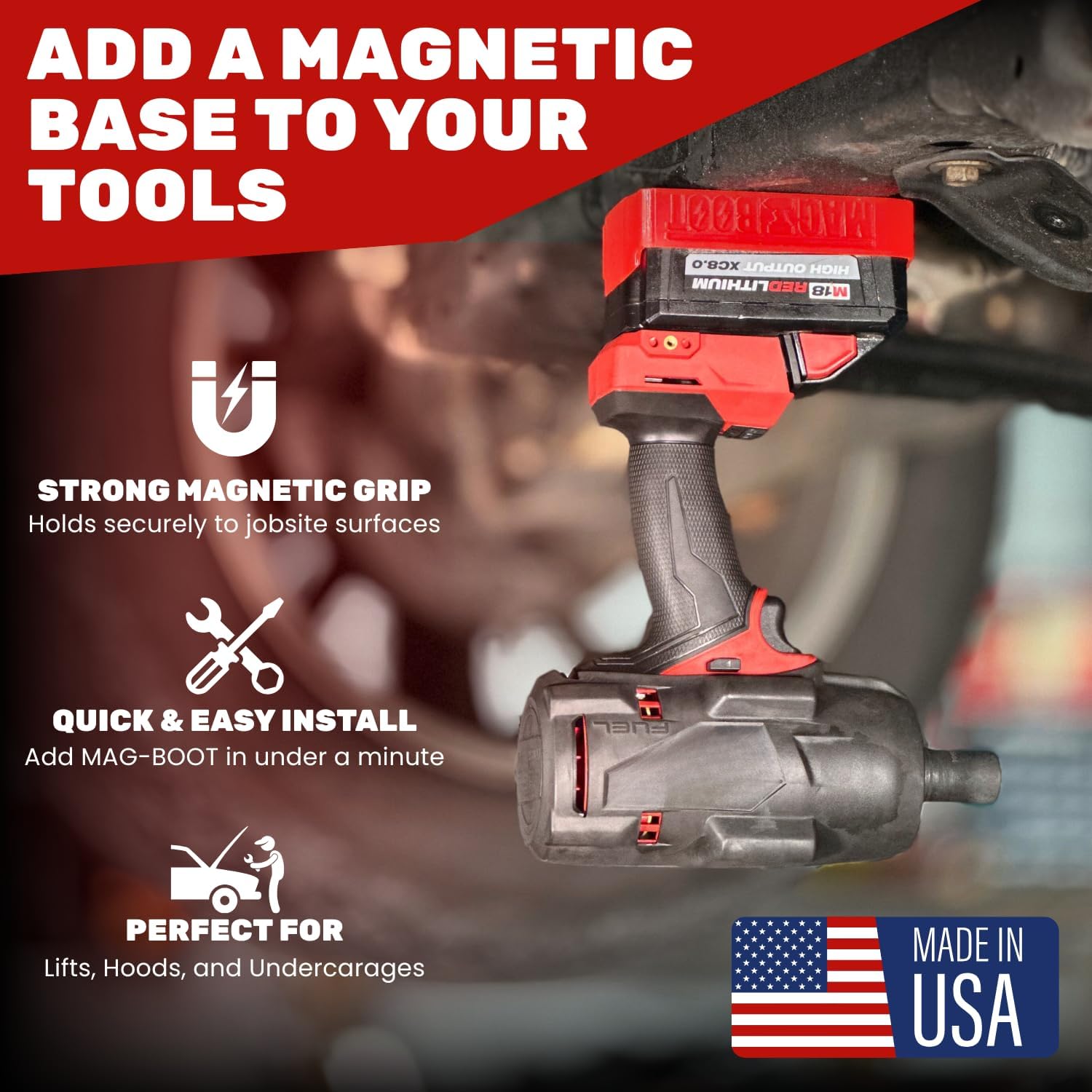 Magnetic Battery Cover/Boot for Milwaukee M18 High Output XC 6.0/8.0