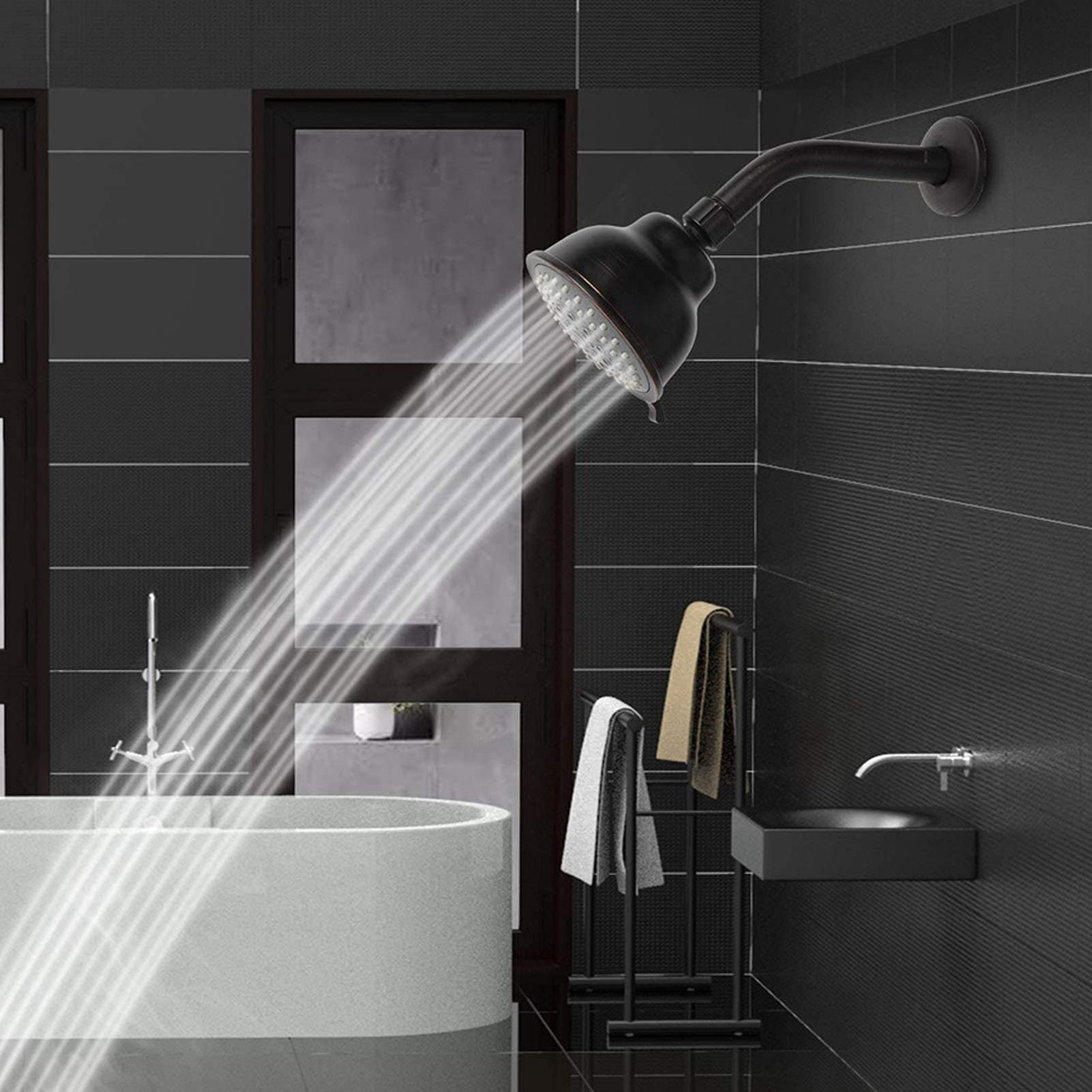 Cabeza de Ducha, Ajustable Montado en la Pared Alcachofa Ducha Accesorios de Acero Inoxidable, Rosca Estándar G1/2 Cabezal de Ducha de Lluvia para la Mayoría de las Mangueras de Ducha