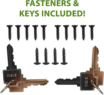 Keystone Black Zinc Diecast Metal Key Lockable Latch | 2-Sided | Keyed Alike | KLADV-M2-BK-KA