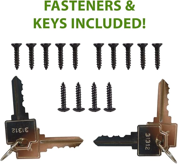 Keystone Black Zinc Diecast Metal Key Lockable Latch | 2-Sided | Keyed Alike | KLADV-M2-BK-KA