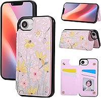 Vista 35 de UEEBAI Funda tipo cartera para iPhone 15 Pro Max con tarjetero, cubierta de cuero PU con soporte, bloqueo RFID, doble cierre magnético, relieve