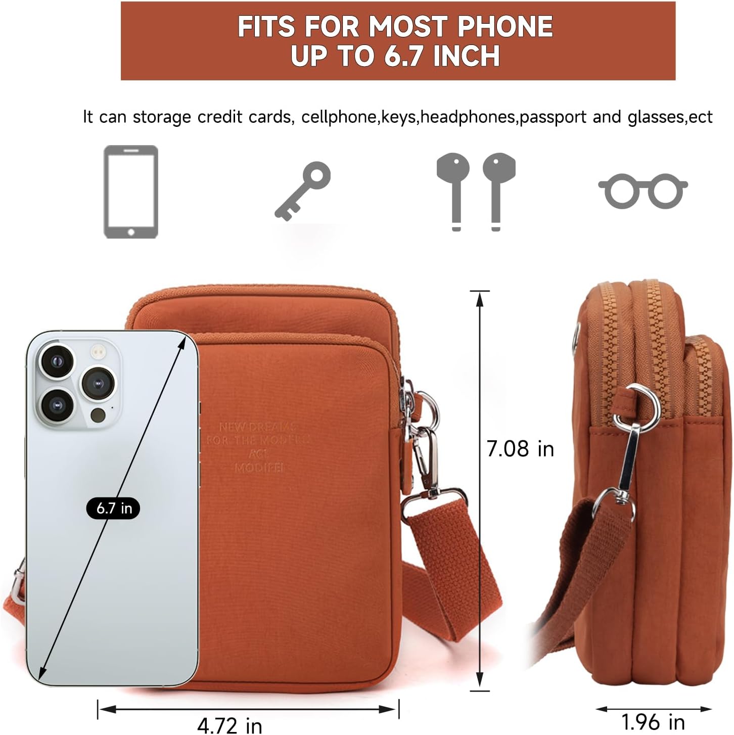 JANKS Small Crossbody Bag for Women Mini Cell Phone Bag Travel Pouch Wallet Purses Adjustable Over Shoulder Strap - Image 2