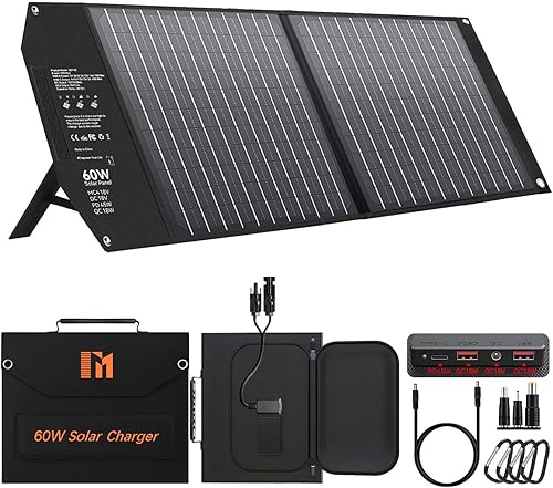 Miniatura 11 de Cargador de panel solar plegable portátil de 100 W para estación de energía, generador solar con soporte de 24 V MC4 DC QC3.0 USB A PD3.0 PD65W
