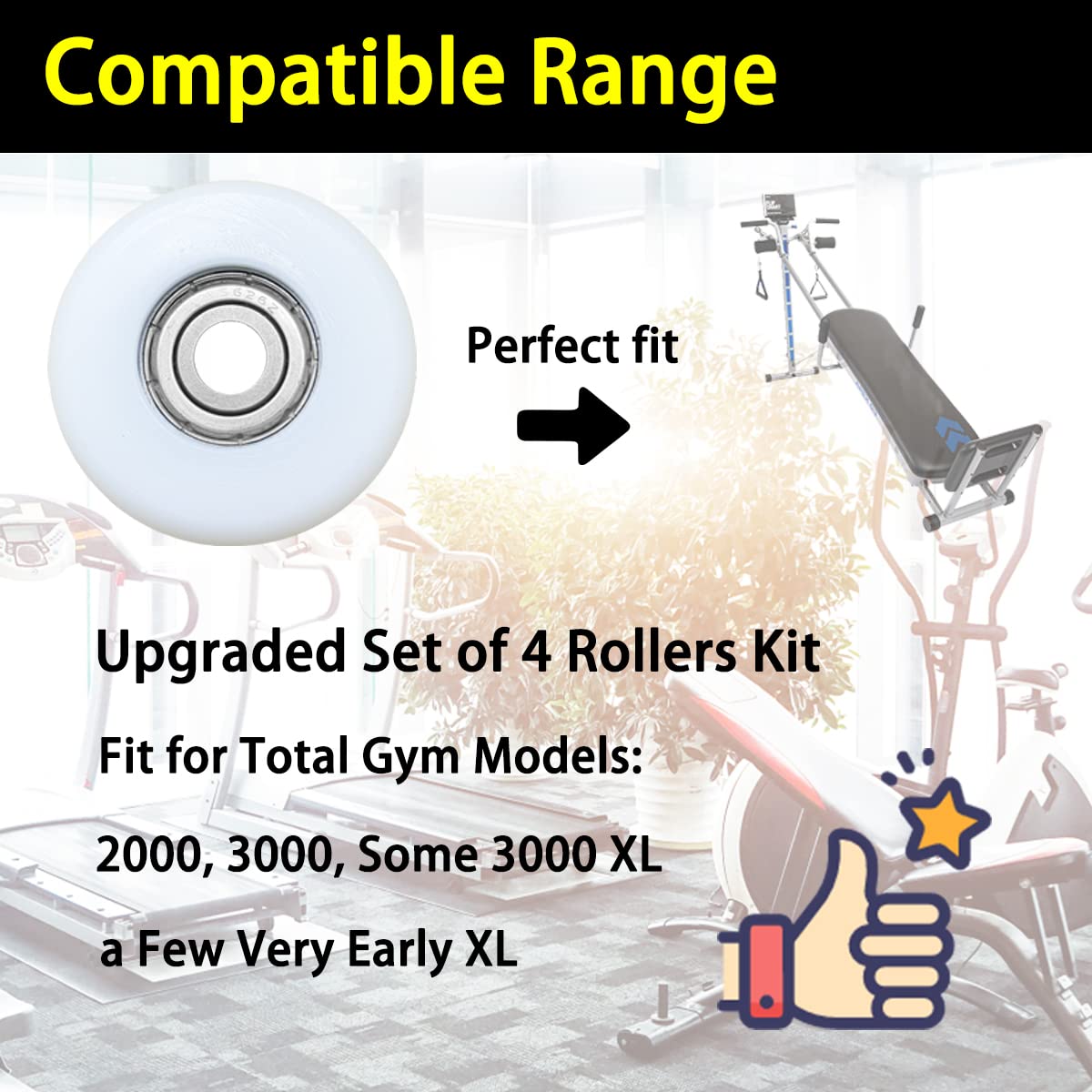 Vsttar Juego De 4 Ruedas Ecanizadasrodillos Copatibles Con Total Gy - Foto 11