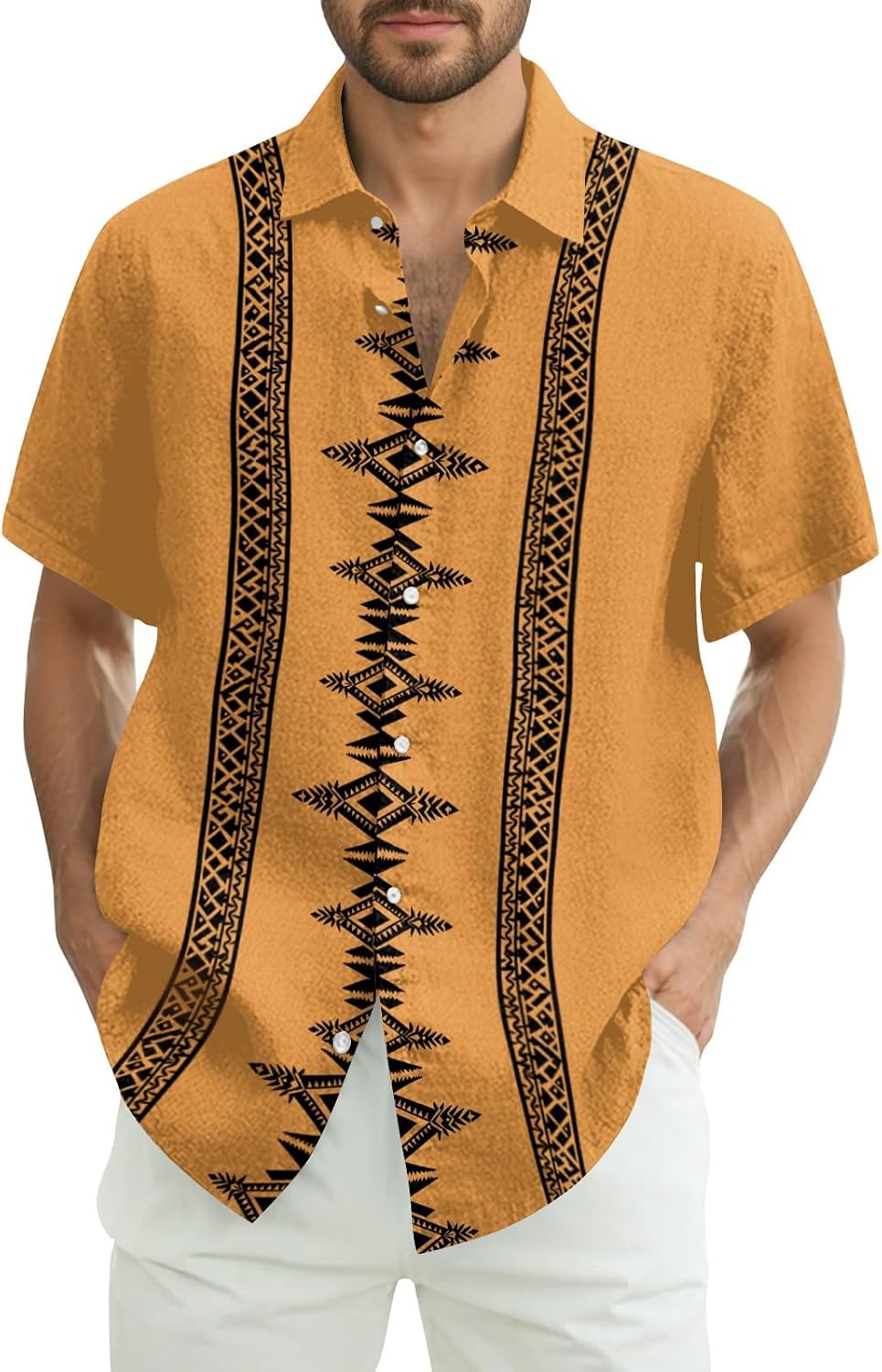 Men's Casual Shirts, Short Sleeve Button Down Shirt Summer Beach Vacation Shirts, M-3XL