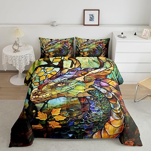 Miniatura 22 de Juego de edredón de dragón occidental, tamaño individual, juego de ropa de cama de relámpago, tsunami, desastre, olas del océano, decoración de Azul