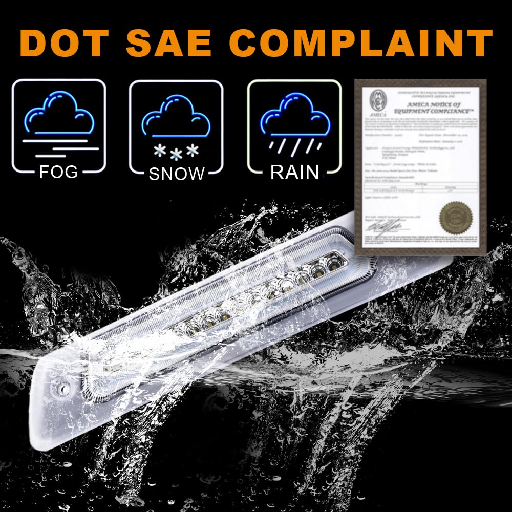 G-PLUS LED Third Brake Light Compatible With 2009-2014 Ford F150 High Mount Rear 3rd Cargo Tail Lamp Waterproof(Clear lens Chrome Housing)