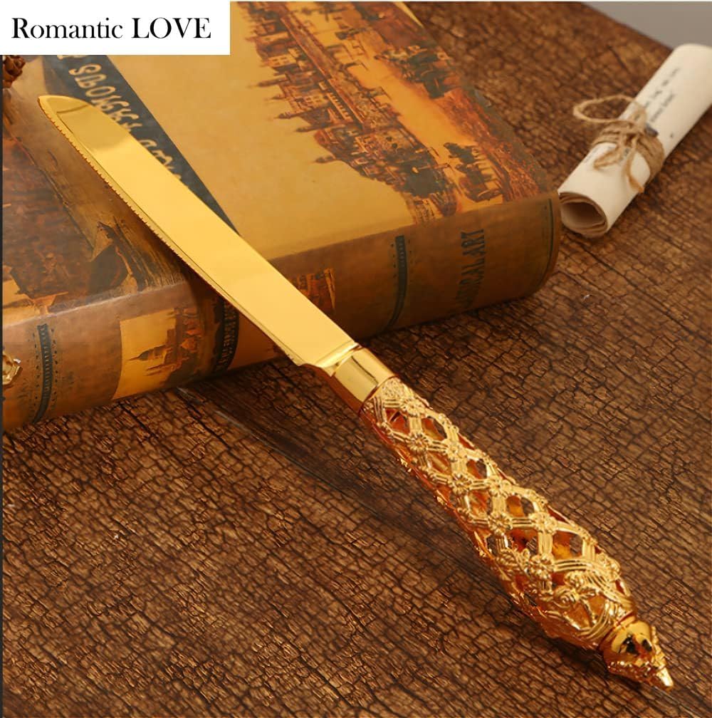 Cake Pie & Pastry Servers Cake Knife Shovel Server Set Silverware Zinc Alloy Carved Hollow Handle Wedding Party Thanksgiving Christmas (A)