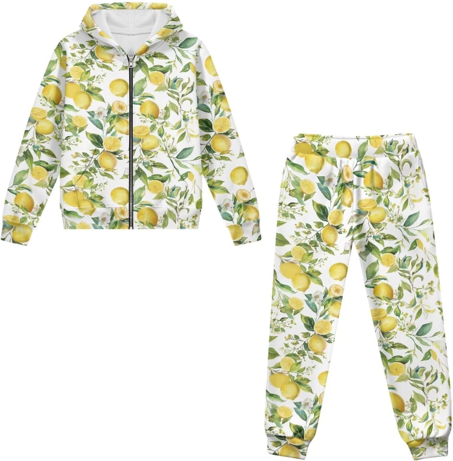 Girls 2 Piece Sweatsuits Set Fall Outfits Zip Up Hoodie Casual Sweatshirt and Sweatpant Athletic Tracksuit Joggers