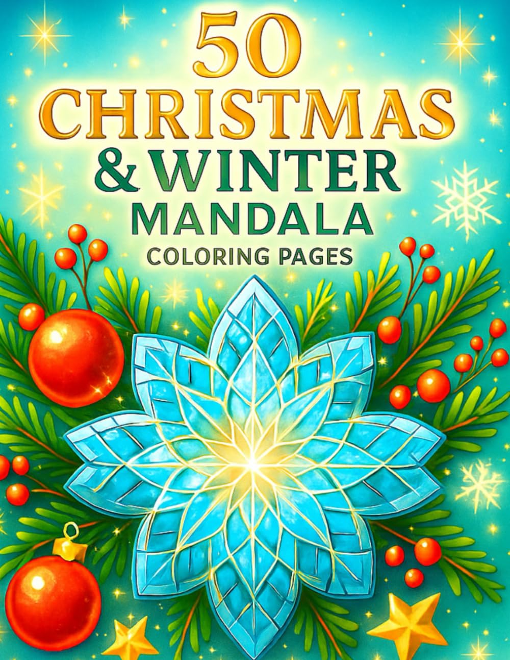 50 Christmas & Winter Mandala Coloring Book: Festive Snowflake Mandalas, Holiday Patterns & Relaxing Winter Designs for Adults, Kids and Teens (Cozy Christmas Coloring Collection)