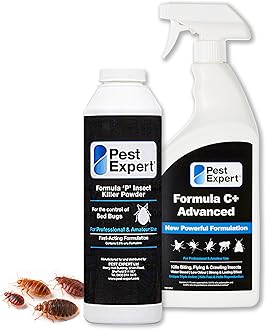 Formula 'C' Bed Bug Killer Spray 1ltr and Formula 'P' Bed Bug Killer Powder XL Pack Size 300g (HSE Approved and Tested - Professional Strength Product)