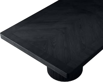 Meridian Furniture 741Black-T Belinda Collection Art Deco Dining Table with Rich Brown Finished Oak Veneer and Mix of Solid Wood & MDF, 96 - 144 W x 48 D x 31 H, Black