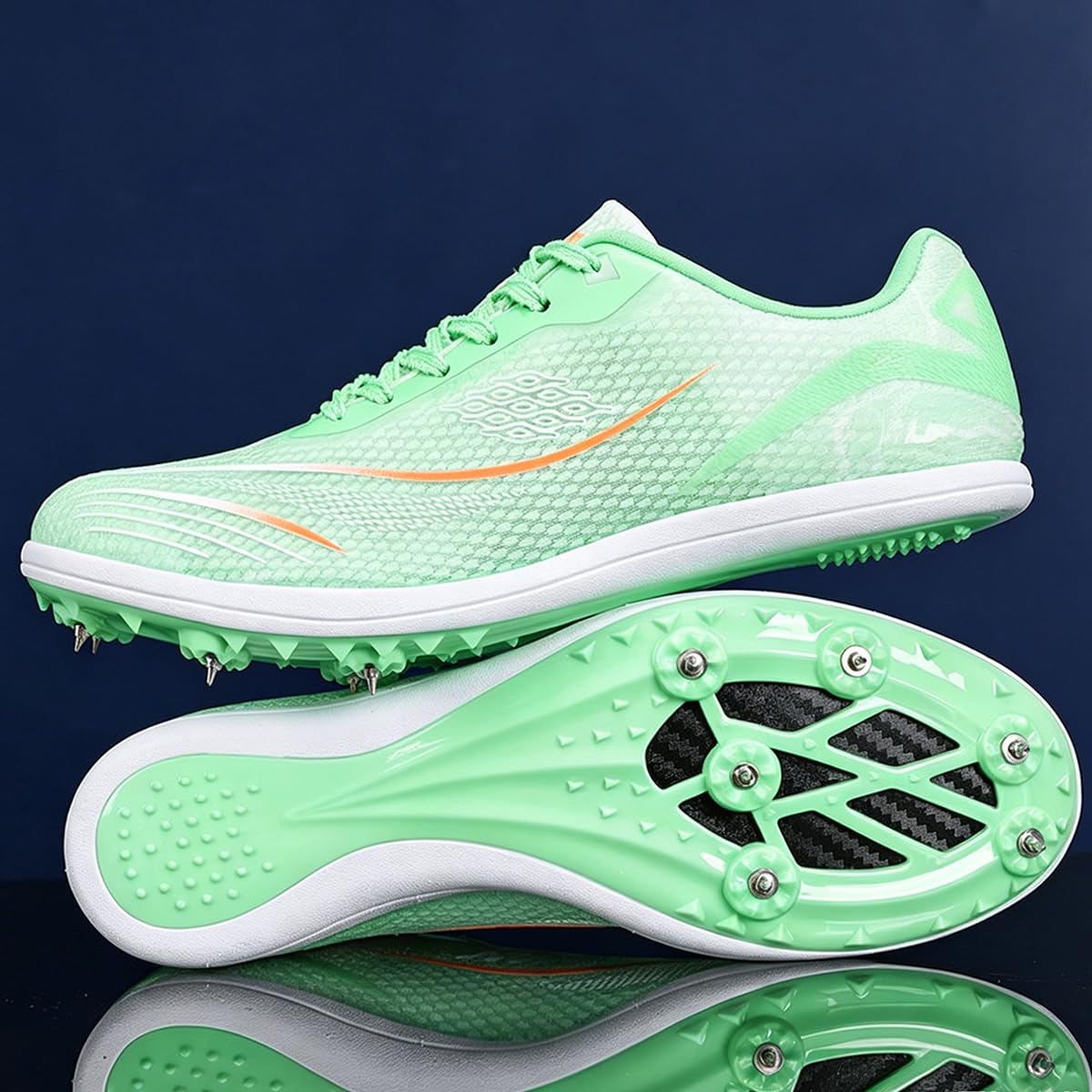 Hombre y Mujer Zapatillas De Atletismo con Clavos Zapatillas de Correr Zapatos De Carreras Y Salto para Sprint Competición Niños Y Niñas