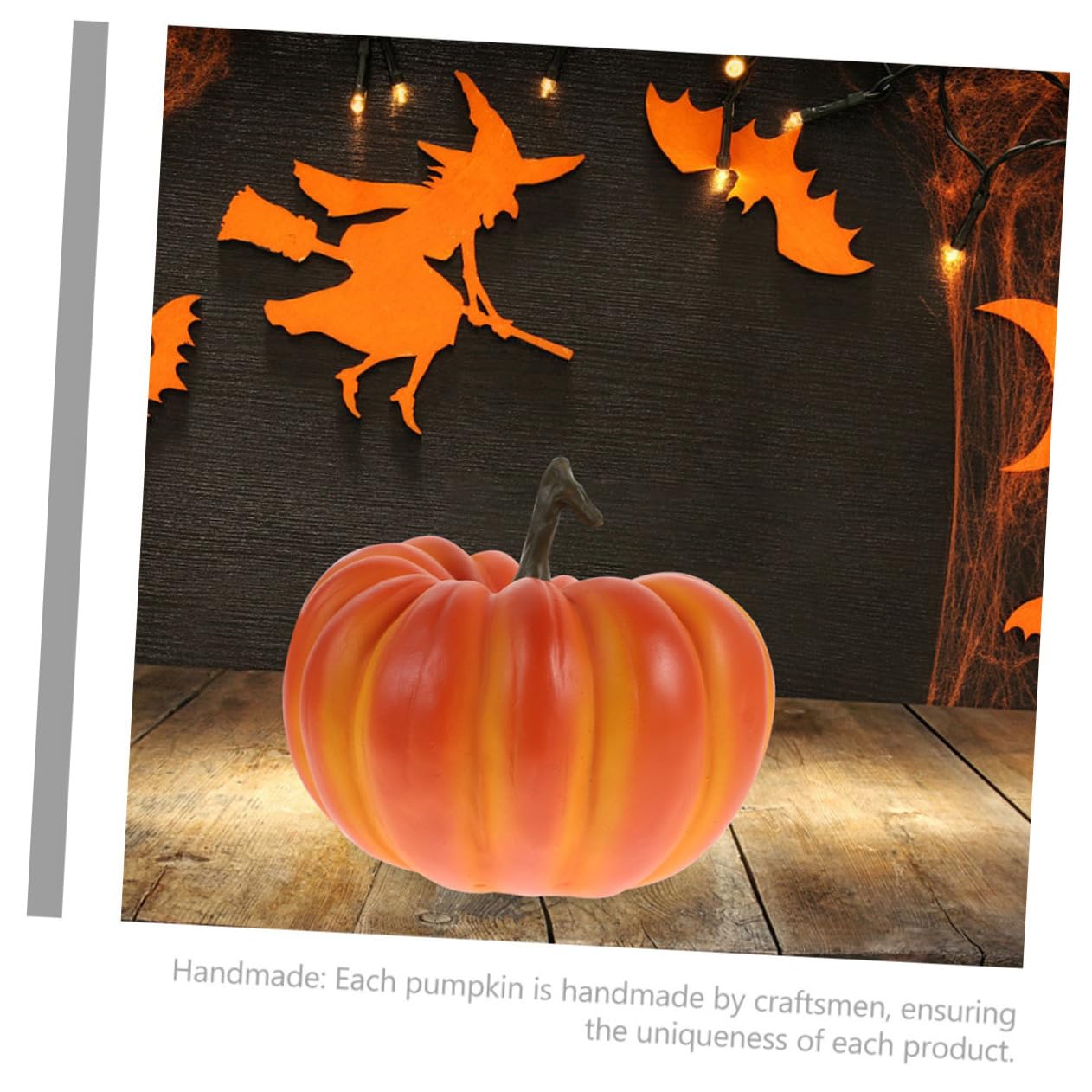 VANZACK Künstlicher Kürbis aus Kunstharz mit Realistischer Form und Handgefertigtem Design Dekorative Herbstdeko für Halloween Atmosphäre im Innen und Außenbereich