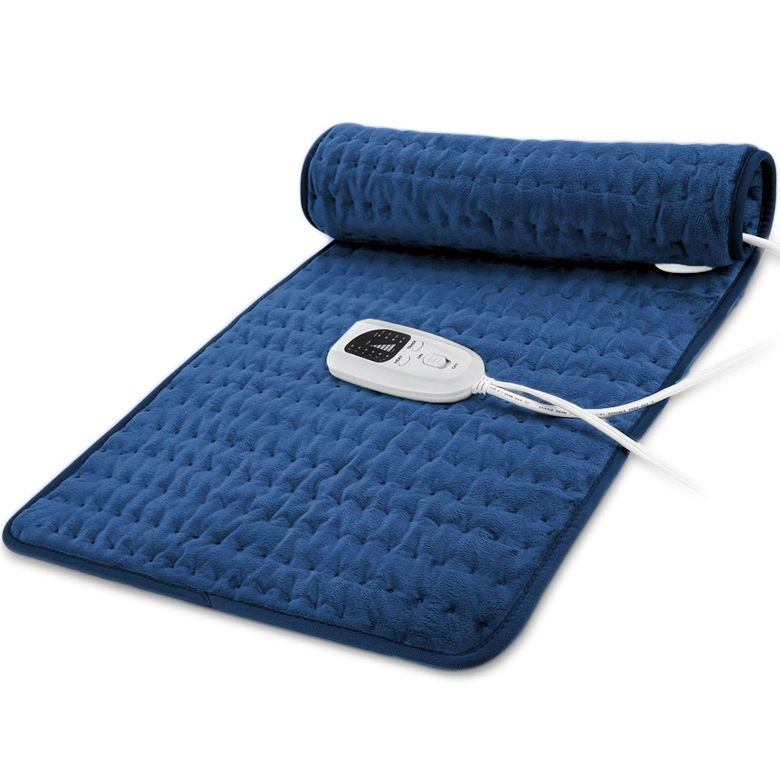 Photo 1 of 40"X20" Electric Heating pad with 6 Heat Settings, Auto Shut Off, Dark Blue Dry Electric Heating for Back Neck Knee Arms Legs Shoulder Heat Pads for Christmas Birthday Father's Day Mother's Day