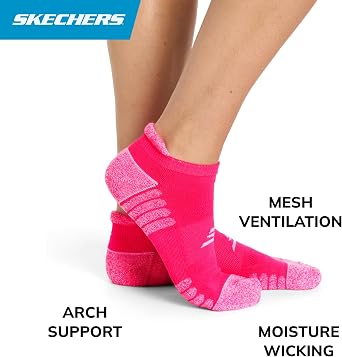 Skechers Women's 3-pack Performance Pickleball Low Cut Socks, Odor Control & Mesh Ventilation