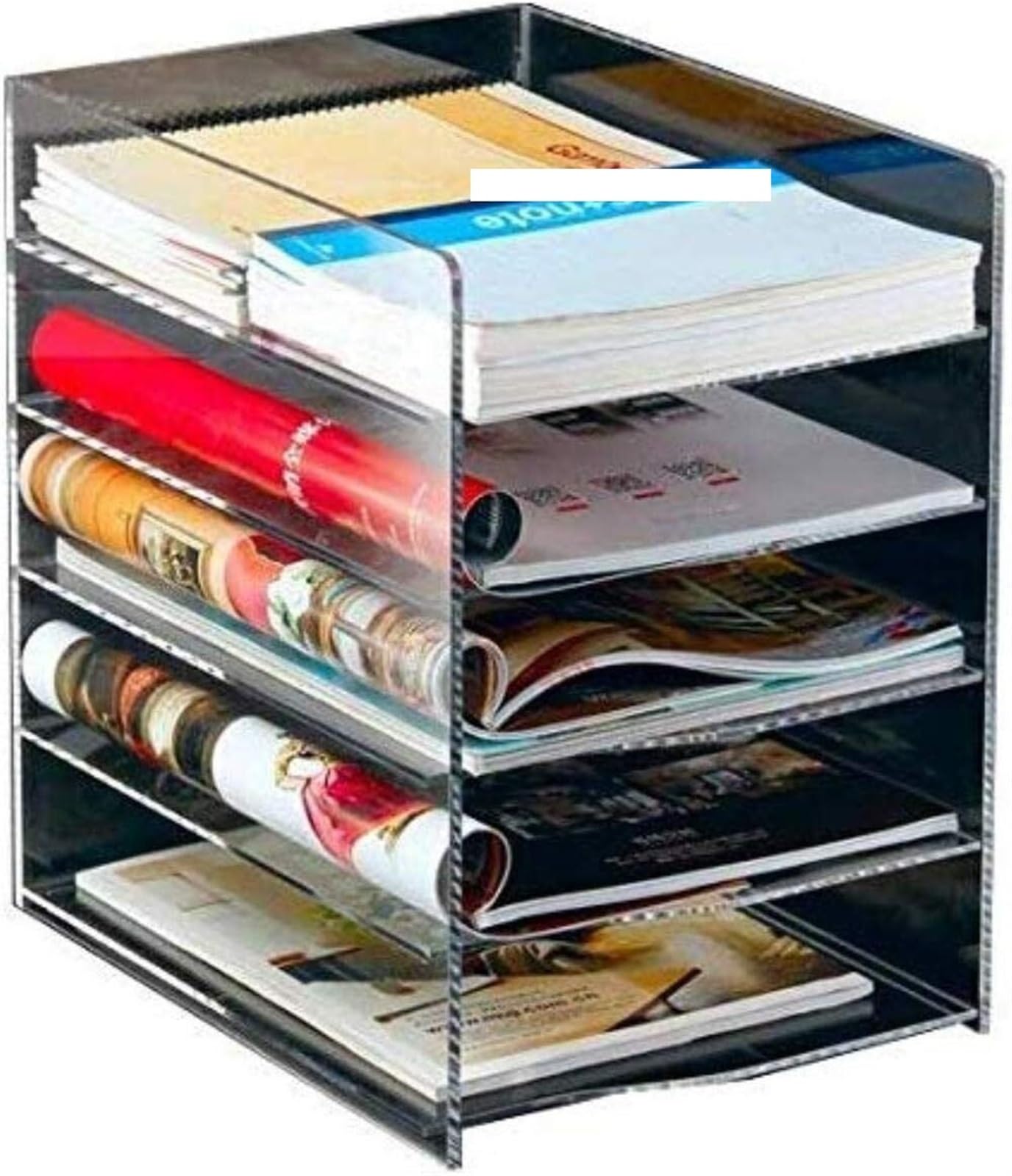 KanDuo Portadocumenti a Parete, portariviste for Lettere, schedari, schedari, Colore Trasparente, Acrilico, portariviste, Cornice, divisore, espositore, Scatola di immagazzinaggio